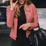 Women's Slim Fit Faux Leather Jackets - Black - Biker Jacket - XXL - PU Leather - image 20
