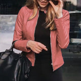 Women's Slim Fit Faux Leather Jackets - Black - Biker Jacket - XXL - PU Leather - image 22