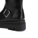Women's Punk Buckle Strap Wedge Boots - White - Buckle Strap Boots - 43 B - PU Leather - image 16