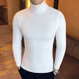 Men's High Neck Mock Neck Pullovers - Beige - Mock Neck Shirt - Asian 3XL(70-95Kg) - Polyester - image 9