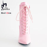 Women's Patent Pointed Toe Ankle Boots - Black - Ankle Boot - 35 B - PU Patent Leather - image 5