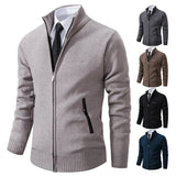 Men's Casual Stand Up Collar Cardigans - Dark Grey - 1 / 8938 / Cardigan Sweater - XXXL - Polyester - image 4