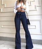 Women's Flared Jeans Bell Bottom Pants - Blue - Flared Jeans - XXL - Polyester Denim - image 18