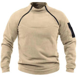 Men's Stand Collar Mock Neck Pullovers - Black - Sweater - 4XL - Polyester - image 2