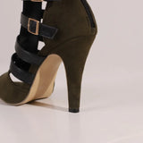 Women's Spike Heel Gladiator Sandals - Blue - Buckle Sandals - 12 B - PU Leather - image 34