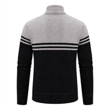Men's Slim Mock Neck Zip Up Cardigans - Navy - 1 / 8958 / Sweater - XXXL - Polyester - image 8