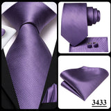 Men's 3 Pcs Purple Silk Wedding Tie Sets - Purple - 3148 - One Size - Silk - image 25