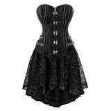 Women's Steampunk Cosplay Skirt Set - Black - Corset Skirt Set - 6XL - Polyester - image 1