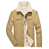 Men's Winter Down Jackets Fleece Coats - Black - Fleecy Jacket - 6XL - Cotton - image 2