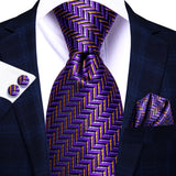 Men's 3 Pcs Purple Silk Wedding Tie Sets - Purple - 3326 - One Size - Silk - image 45