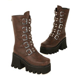 Women's Gothic Punk Platform Shoes - Black - 1 - Platform Shoes - 43 B - PU Leather - image 21