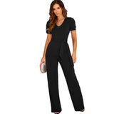 Women's Elegant Wide Leg Dress Pantsuit - Purple - Jumpsuit - XXXL - Polyester - image 30