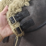 Men's Genuine Leather Sheepskin Jacket - Black - Bomber Jacket - 6XL - Genuine Leather - image 17