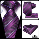 Men's 3 Pcs Purple Silk Wedding Tie Sets - Purple - 3148 - One Size - Silk - image 33