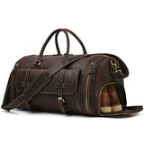 Travel Bags Men's Leather Overnight Bag - Brown - 1 / Design 1 / (58cm) Bag - Large - Genuine Leather - image 49