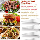 BBQ Pulled Meat Shredding Paws - Black - 2pcs Meat Claws - Medium - Stainless Steel - image 9