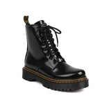 Womens Patent Leather Lace Up Ankle Boot - Black - Ankle Boots - 43 B - PU Patent Leather - image 23