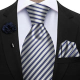 Men's 3 Pcs Tie Hanky Corsage Sets - Purple - 33 - One Size - Polyester - image 18