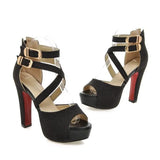 Women's Gold Glitter Platform Sandals - Gold - 11.5cm / Sandals - 43 B - PU Leather - image 13