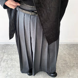 Men's Japanese High Waist Long Pleat Skirt - Black - 5123 - Skirt - XL - Cotton - image 23