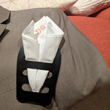 8Pcs Fashion Pocket Square Holder Handkerchief Keeper Organizer Man Prefolded Handkerchiefs - black-2pcs - image 5