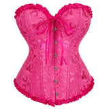 Women's Pretty Overbust Corset Bustier - Black - 819 / Front Clip / Corset - 7XL - Polyester - image 25