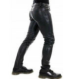 Men's Luxury Faux Leather Slim Fit Pants - Black - Pants - 5XL - PU Leather - image 6