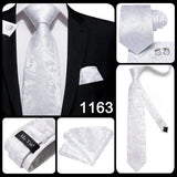 Men's 3 Pcs White Silk Wedding Tie Sets - White - 0276 - One Size - Silk - image 27