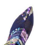 Women's Floral Stretch Cloth Long Boots - Pink - Floral - 45 B - Plush Stretch Material - image 7