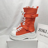 Women's Canvas Chunky Platform Boots - Light Pink - Canvas Boots - 40 B - Canvas - image 13