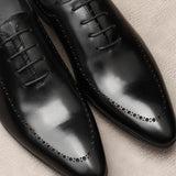 Men's Italian Handmade Oxford Shoes - Brown - C / Oxford Shoes - 45 B - Genuine Leather - image 9