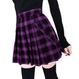 Women's Gothic Suspender Mini Skirt Plaid - Purple - Mini Skirt - 5XL - Polyester - image 3