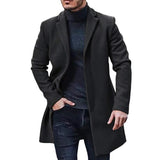 Men's Mid Thigh Lightweight Woolen Coat - Caramel - Men's Jacket - XXXL - Polyester - image 10