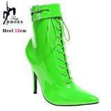 Women's Patent Pointed Toe Ankle Boots - Black - Ankle Boot - 35 B - PU Patent Leather - image 31