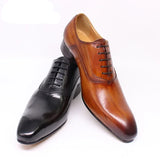 Men's Luxury Oxford Genuine Leather Shoe - Brown - 12 - Genuine Leather - image 5