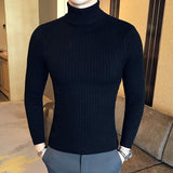 Men's High Neck Mock Neck Pullovers - Beige - Mock Neck Shirt - Asian 3XL(70-95Kg) - Polyester - image 8