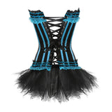 Women's Victorian Lace Corset Dresses - Blue/Black - 6068blue 7008black - 6XL - Polyester - image 9