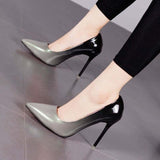 Women's Gradient Two Toned High Heels - Gray - 1 / 10cm Heels - 9 B - PU Leather - image 28