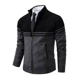 Men's Slim Mock Neck Zip Up Cardigans - Navy - 1 / 8958 / Sweater - XXXL - Polyester - image 13