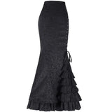 Women's Gothic Vintage Ruffled Long Skirts - Purple - Steampunk Skirt - XXXL - Polyester - image 2
