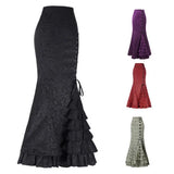 Women's Gothic Vintage Ruffled Long Skirts - Purple - Steampunk Skirt - XXXL - Polyester - image 8