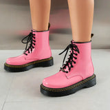 Womens Patent Leather Lace Up Ankle Boot - Black - Ankle Boots - 43 B - PU Patent Leather - image 18