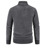 Men's Slim Fit Zip Up Cardigan Sweaters - Blue Grey - Sweater Cardigan - XXXL - Polyester - image 8