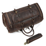 Travel Bags Men's Leather Overnight Bag - Brown - 1 / Design 1 / (58cm) Bag - Large - Genuine Leather - image 46
