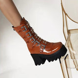 Women's Gothic Punk Platform Shoes - Black - 1 - Platform Shoes - 43 B - PU Leather - image 24