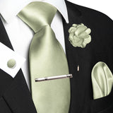 Men's 5 Pcs Luxury Ridged Silk Tie Sets - Avocado Green - 5pc Tie Set - 041 - Medium - Silk - image 32