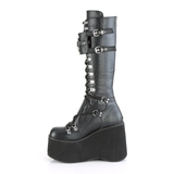 Women's Goth Lace Up Platform Wedges - Black - 1 / Boots - 10.5 B - PU Leather - image 15