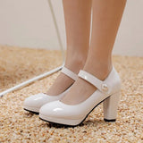 Women's Patent High Platform Mary Janes - Lavender - Mary Jane Platforms - 16 B - PU Leather - image 18