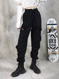 Women's Retro Streetwear Cargo Pants - Black - 1 / Cargo Pants - 5XL - Polyester - image 14