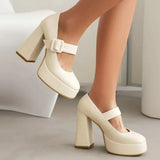 Women's Mary Jane Platform High Heels - Purple - Mary Jane Heels - 10.5 B - PU Leather - image 13